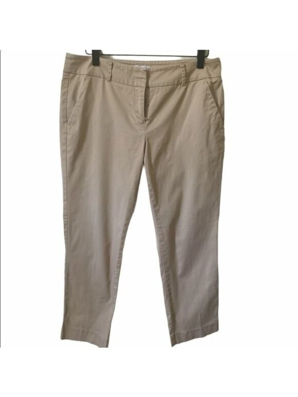 New York & Company Khaki Cotton Casual Crop Pants Size 6